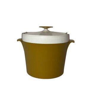 Vintage 1960 Retro Therm Ware by David Douglas Locking Ice Bucket White/Brown